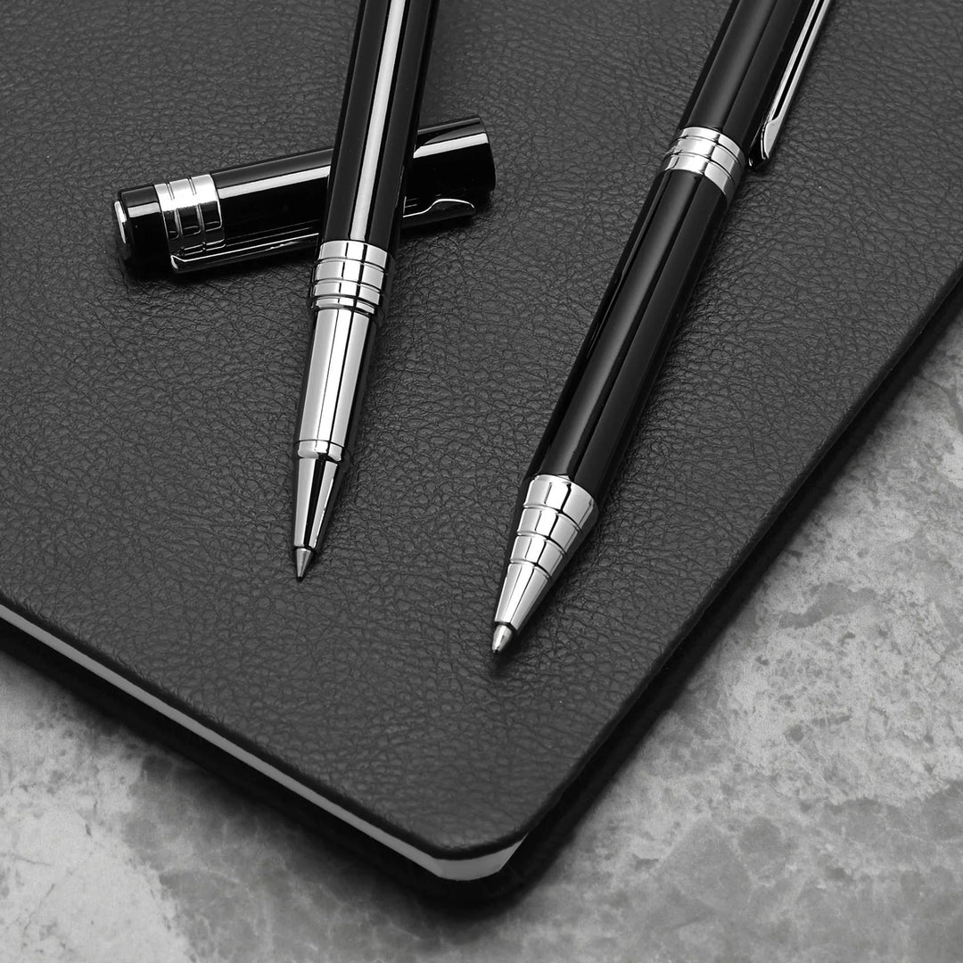 Stratton Ballpoint Pen &amp; Rollerball Pen Set - Black