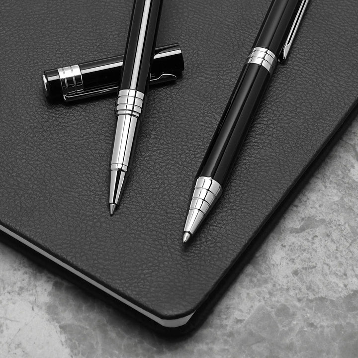 Stratton Ballpoint Pen &amp; Rollerball Pen Set - Black