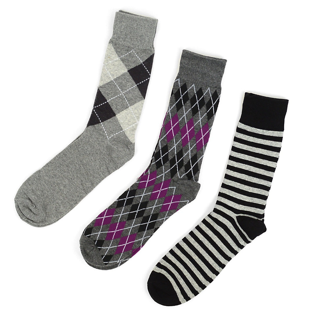 Fancy Multi Colored Socks Striped Gift Box 3 pairs