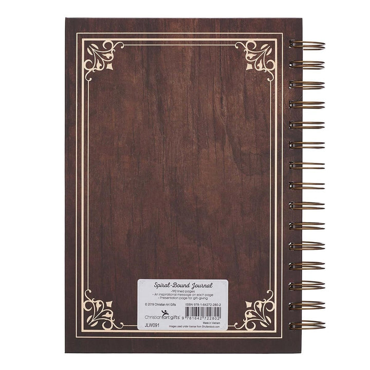 Man Of God Large Spiral Journal in Brown - 1 Timothy 6:11