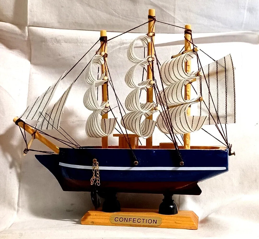 Handcrafted Wooden Sailing Ship Model 16cm