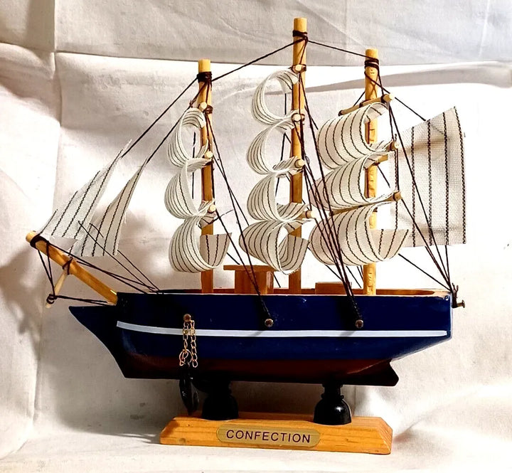 Handcrafted Wooden Sailing Ship Model 16cm