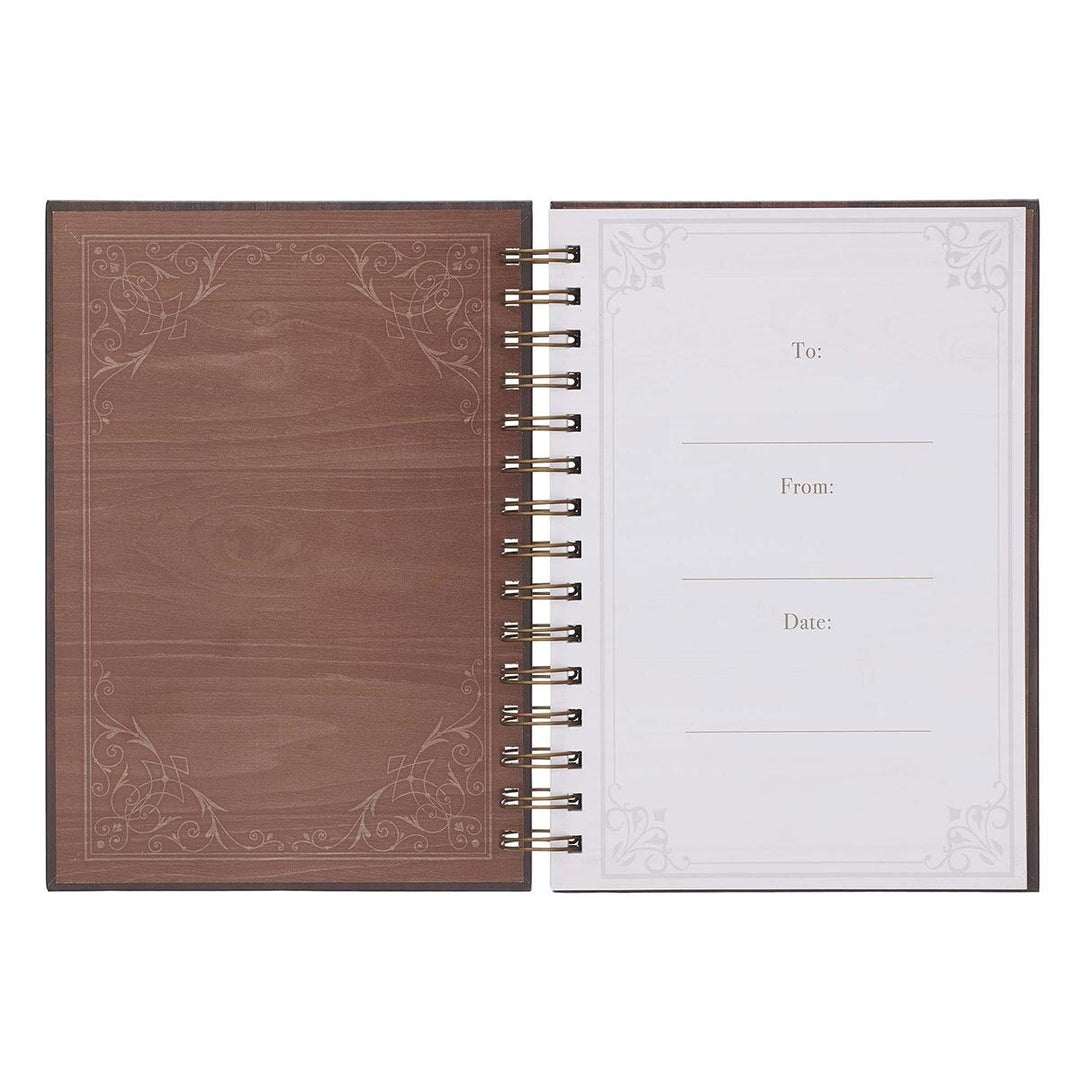 Man Of God Large Spiral Journal in Brown - 1 Timothy 6:11
