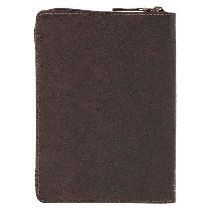 The Plans Brown Faux Leather Journal with Zipper Closure - Jeremiah 29:11