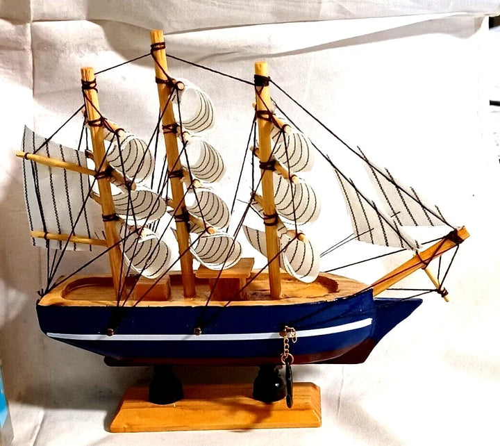Handcrafted Wooden Sailing Ship Model 16cm