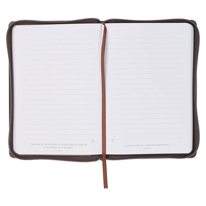 The Plans Brown Faux Leather Journal with Zipper Closure - Jeremiah 29:11