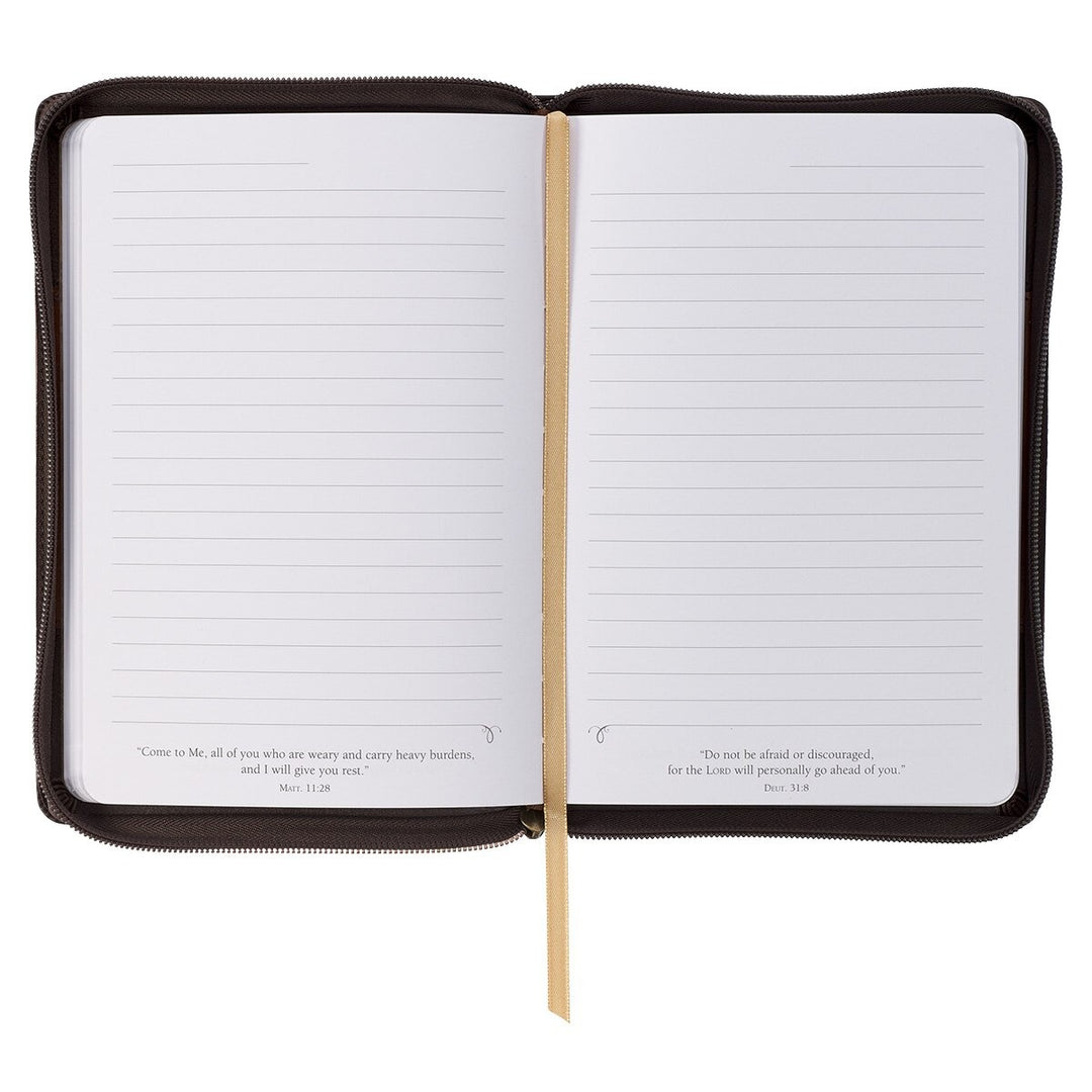 Man of God Faux Leather Journal with Zipper Closure - 1 Timothy 6:11
