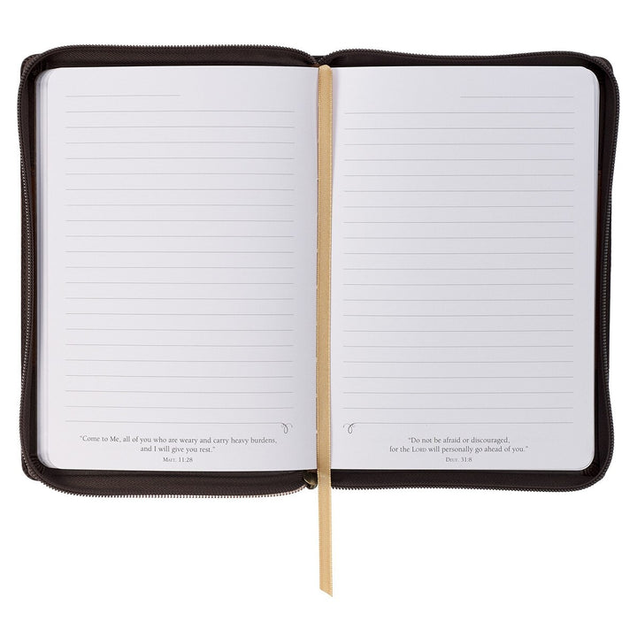 Man of God Faux Leather Journal with Zipper Closure - 1 Timothy 6:11