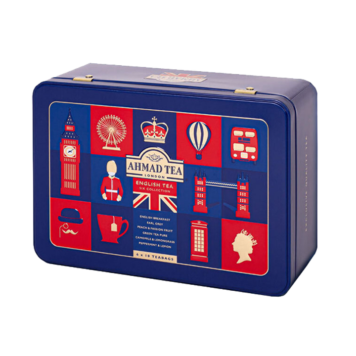 Ahmad Tea "English Tea Six Collection" Caddy Tin (60 Teabags)