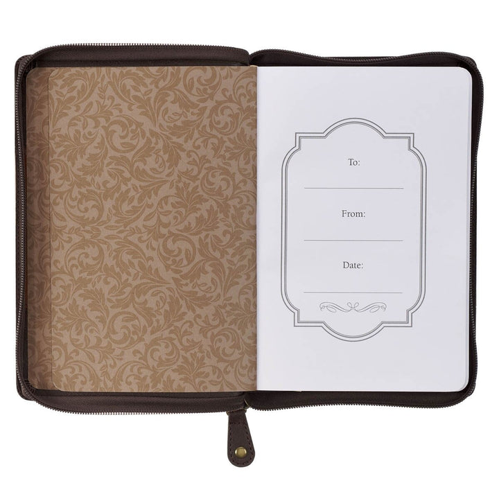 Man of God Faux Leather Journal with Zipper Closure - 1 Timothy 6:11