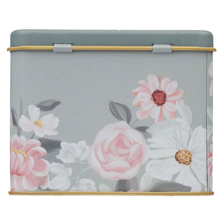My Prayers "He Restores My Soul" Sage Floral Prayer Tin