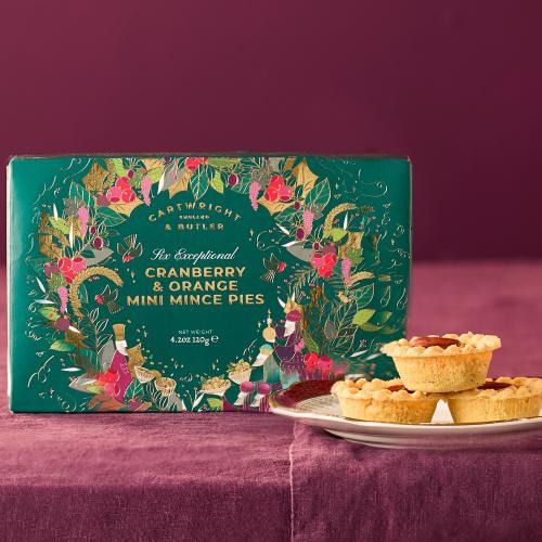 Cartwright &amp; Butler Cranberry &amp; Orange Mini Mince Pies (120g)