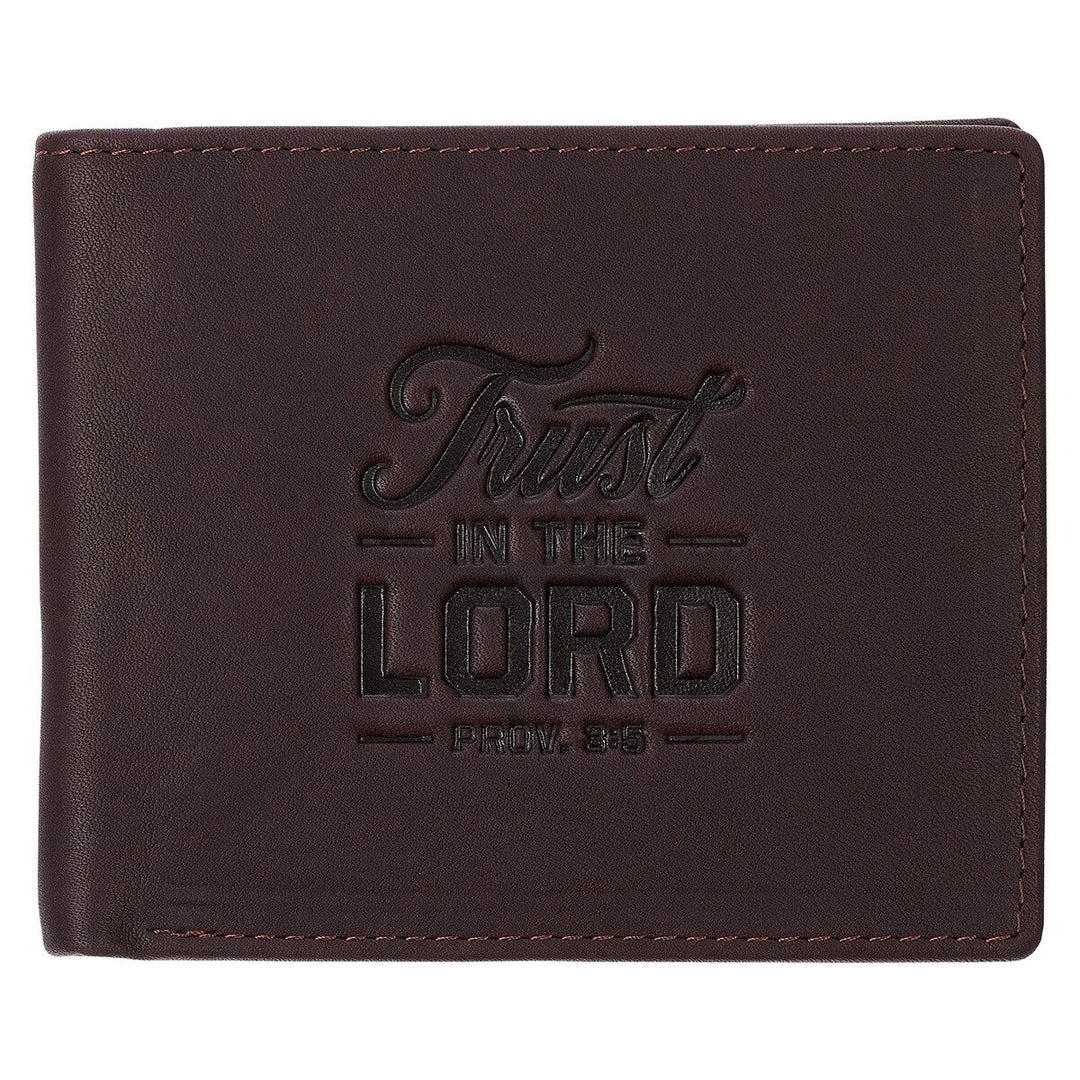 Trust in the Lord Dark Brown Leather Wallet - Proverbs 3:5