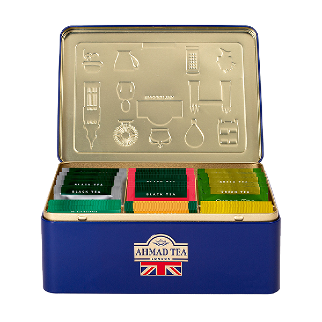 Ahmad Tea "English Tea Six Collection" Caddy Tin (60 Teabags)