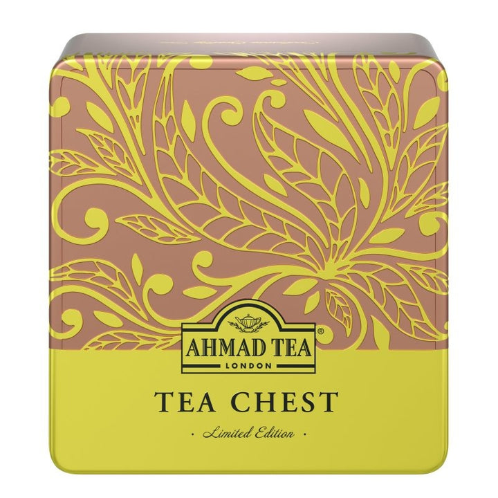 Tea Chest Four Caddy with 4 Black &amp; Green Teas - 40 Teabags