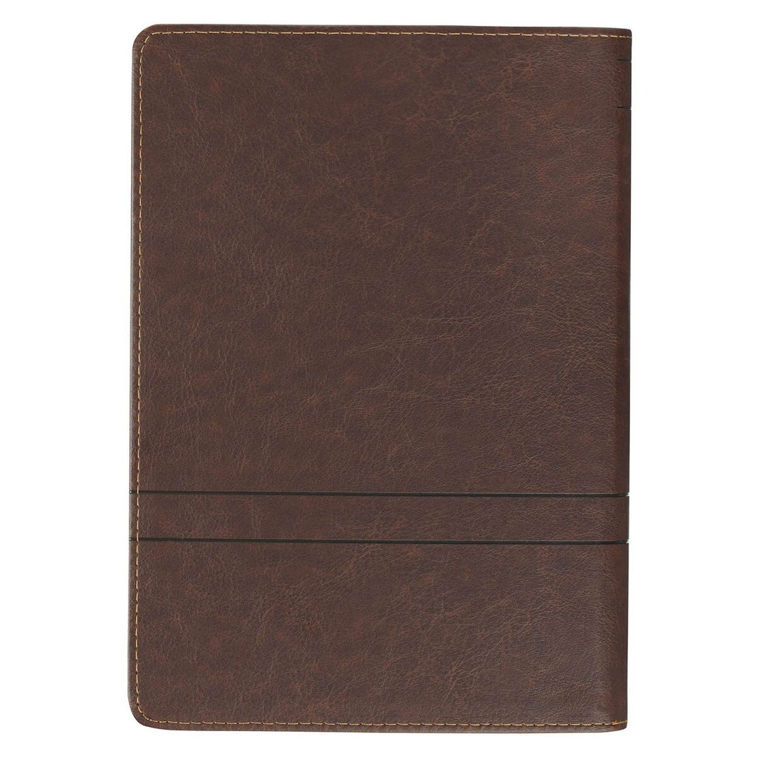 Faith Chestnut Brown Faux Leather Journal with Zipper Closure - Matthew 17:20