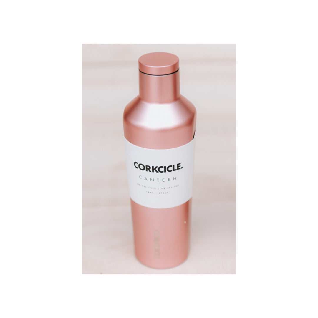 Corkcicle Canteen Rose Metallic Travel Bottle