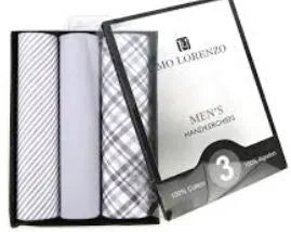MFB1723- MENS SOLID & PLAID HANDKERCHIEF