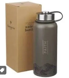Water Bottle SS Brown Faith Mountains Matt. 17:20-FLS144
