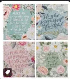 STA001-Scripture Cards w/Stand Floral