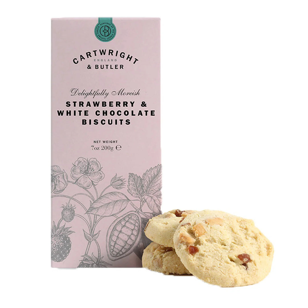 Cartwright &amp; Butler Strawberry &amp; White Chocolate Biscuits In Carton/200g-2994
