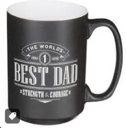 Christian Art Gifts Black Ceramic World's Best Dad Coffee Mug-MUG553