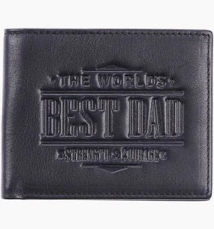 Christian Art Mens Wallet Genuine Leather Billfold - Best Dad-*WT147