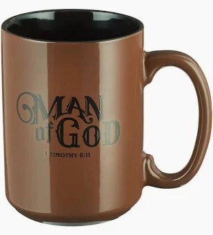 Chrsitian Art Gifts Brown Ceramic Coffee Mug- Man Of God-MUG524
