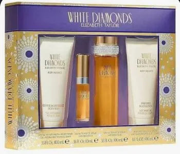 Elizabeth Taylor White Diamond EDT 100ml 4 Piece Female Gift Set Perfume