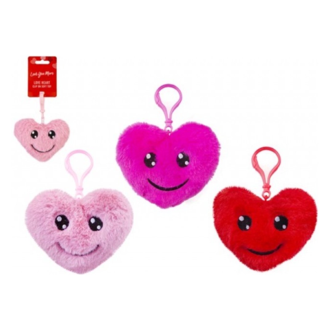 Plush Love Heart Clip On