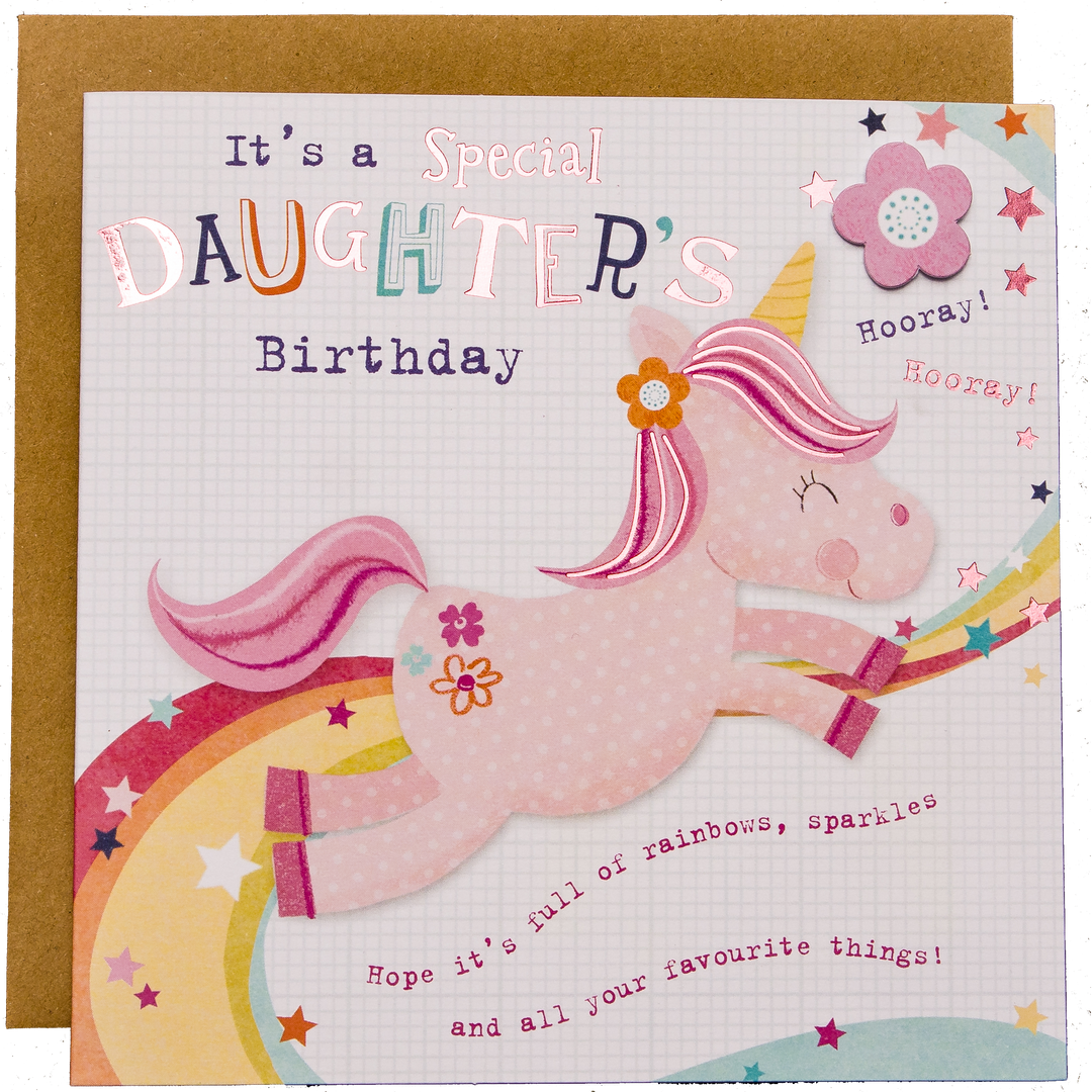 Birthday Greeting Card For Daughter - Unicorn Design