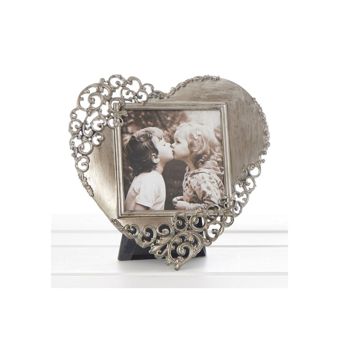 Rustic Steel Lace Heart Photo Frame