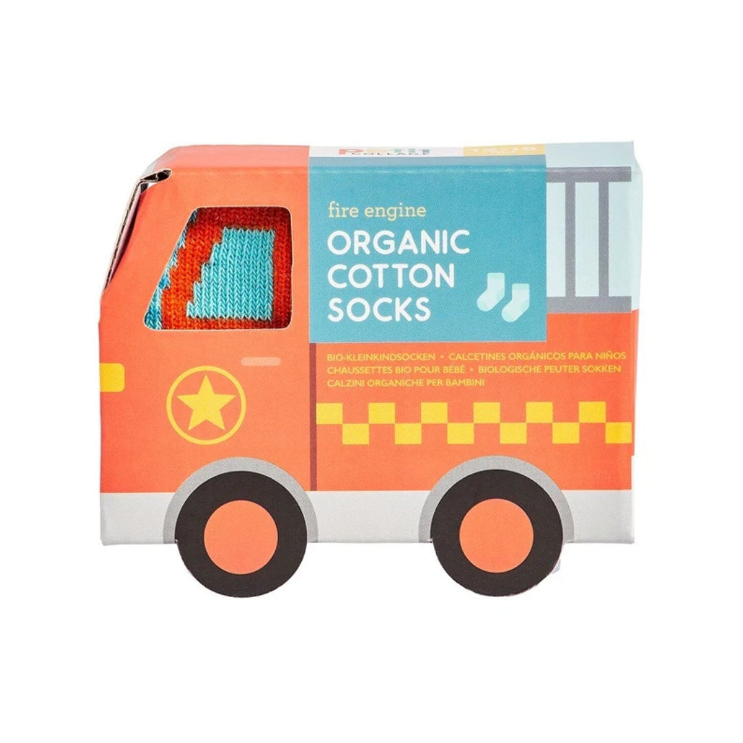 Little Movers Organic Toddler Socks - Fire Truck Organic Cotton