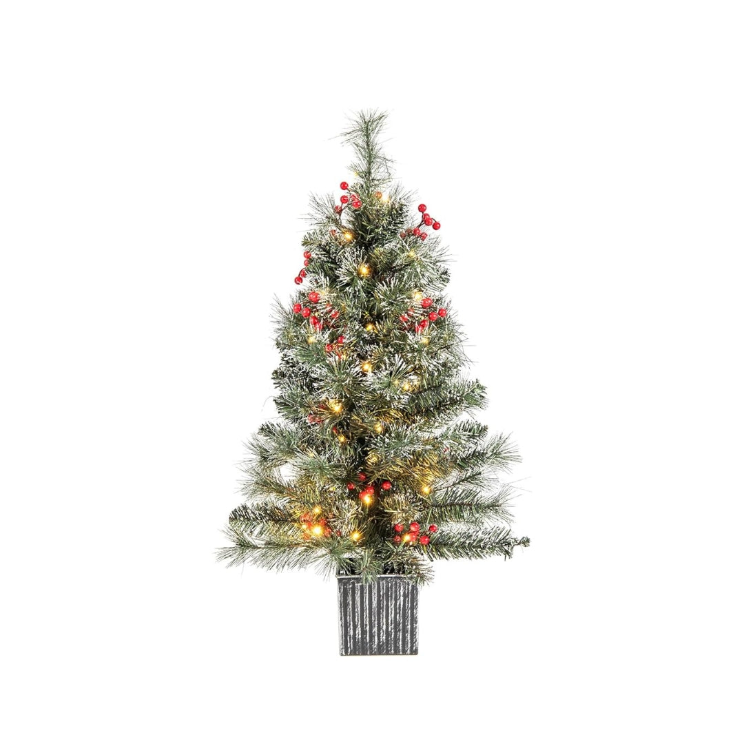 Pre-Lit Natural Pine Potted Christmas Tree