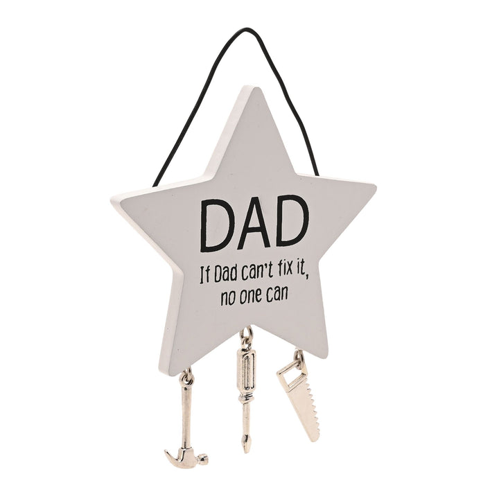 "Dad Can Fix It" Star Hanging Plaque