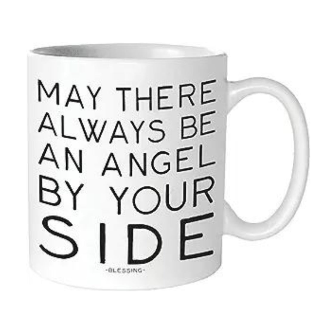 Quotable White Ceramic Mug- Angel By Your Side